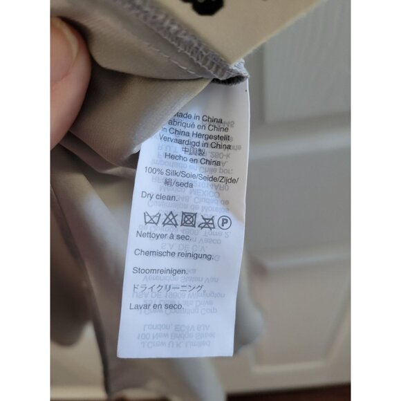 Madewell Womens Gray Silver Silk Slip Dress size 10 Side slit Party Holiday - Picture 7 of 8